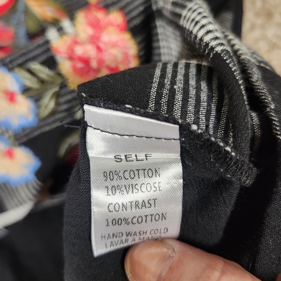 Savanna Jane Plaid Floral Embroidered‎ Button Up Blouse Womens Small - Picture 7 of 8